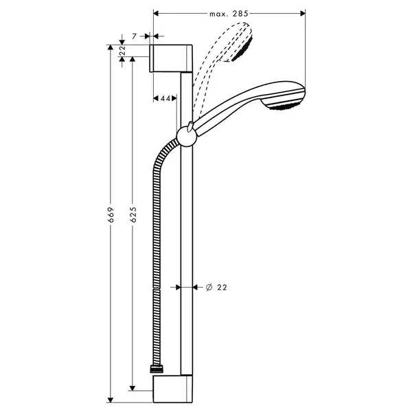 Набор смесителей для ванны 3-в-1 Hansgrohe Novus/Crometta (цвет - хром) (71040112) фото 7 Aquada.com.ua