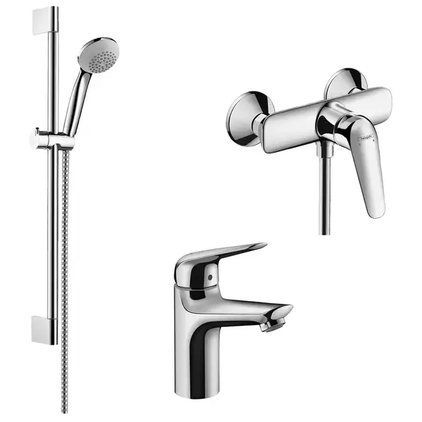 Набор смесителей для душа 3-в-1 Hansgrohe Novus/Crometta (цвет - хром) (71060112) фото 1 Aquada.com.ua