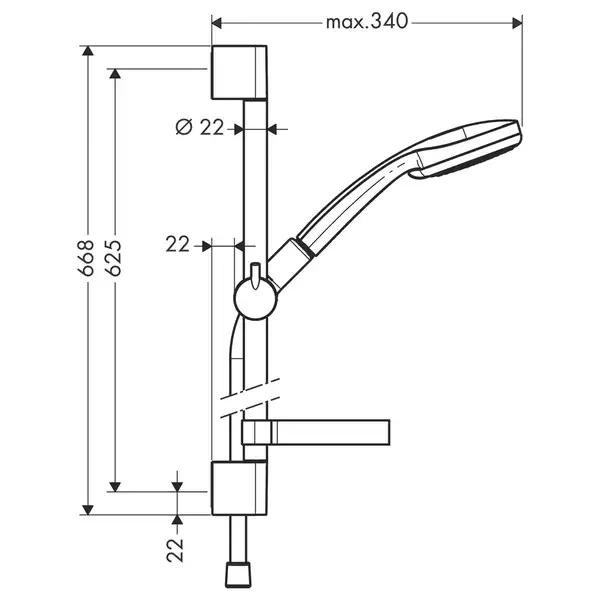 Набор смесителей для ванны 3-в1 Hansgrohe Logis (цвет хром) (71400111) фото 6 Aquada.com.ua