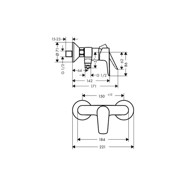 Набор смесителей для душа 3-в-1 Hansgrohe Talis E (цвет - хром) (71762773) фото 3 Aquada.com.ua