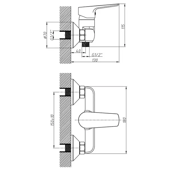 IMPRESE Набор смесителей (3 в 1) kit21082, душ фото 6 Aquada.com.ua