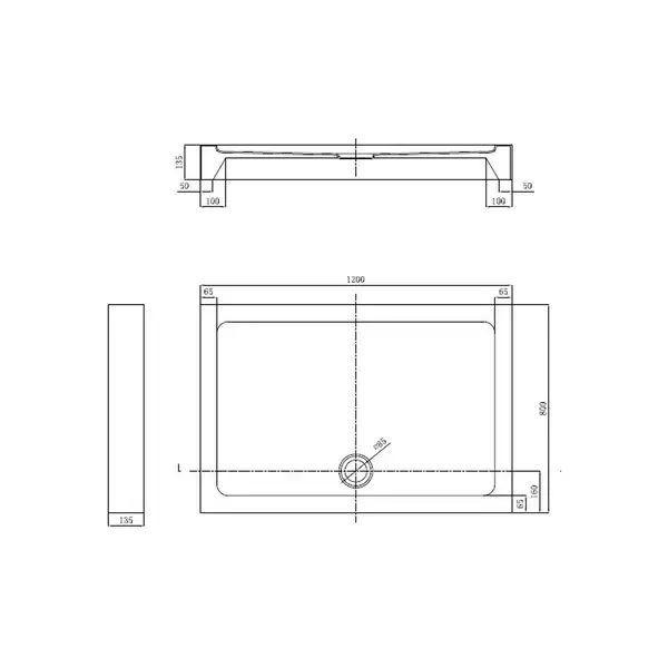 Душевой поддон Primera Frame 120 х 80 х 13,5 см с панелью (STR1012) фото 3 Aquada.com.ua