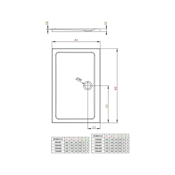 Душевой поддон Radaway Doros D 1200x800 мм (SDRD1280-01) фото 3 Aquada.com.ua