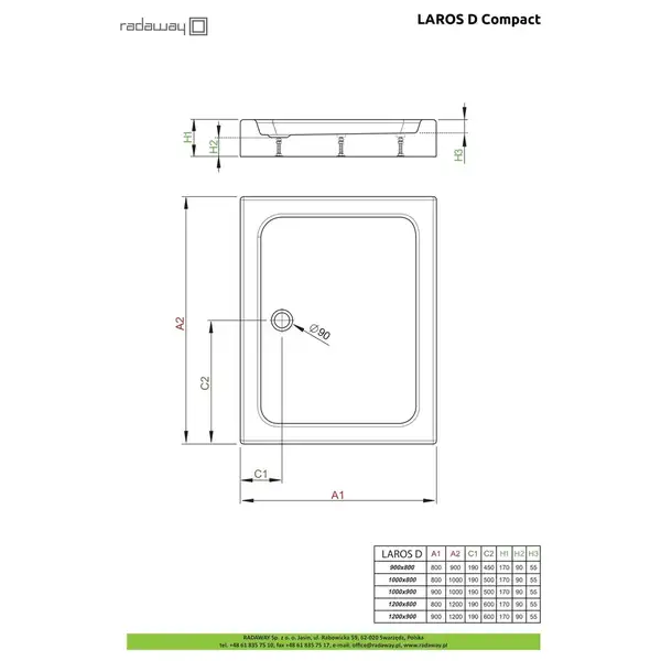 Radaway Laros D Піддон душовий 120х80 см, білий (SLD81217-01)