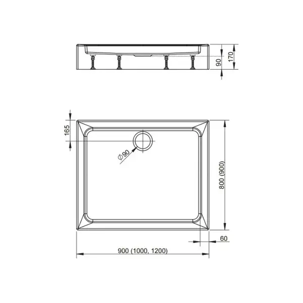 Душевой поддон Radaway Laros D 900x800 мм (SLD8917-01) фото 3 Aquada.com.ua