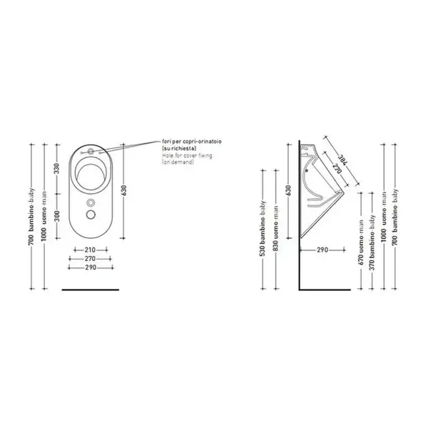 Flaminia Key Писсуар подвесной, белый (KY29)