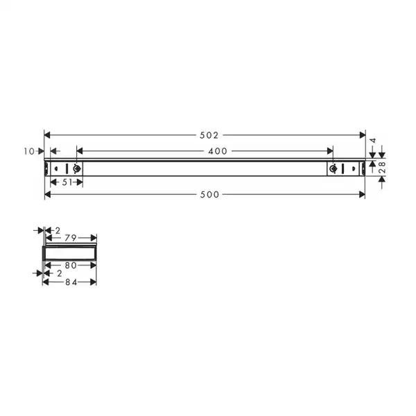 Полочка для душа Hansgrohe Rainfinity Shelf 500 (цвет - хром) (26844000) фото 2 Aquada.com.ua