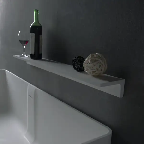 VOLLE Полочка 45*12*6,5см каменная Solid surface (18-40-114) фото 2 Aquada.com.ua