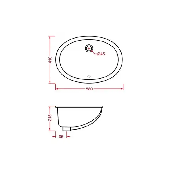ARTCERAM Раковина встраиваемая под столешницу ArtCeram Diana 580 х 410 мм (DIL001) фото 2 Aquada.com.ua
