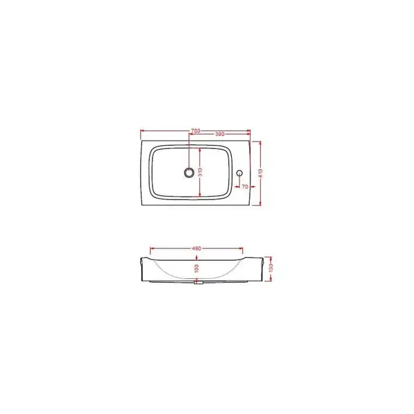 ARTCERAM Раковина Art Ceram Hi-line накладная 70 х 41 х 13 см (HIL003 01; 00) фото 4 Aquada.com.ua