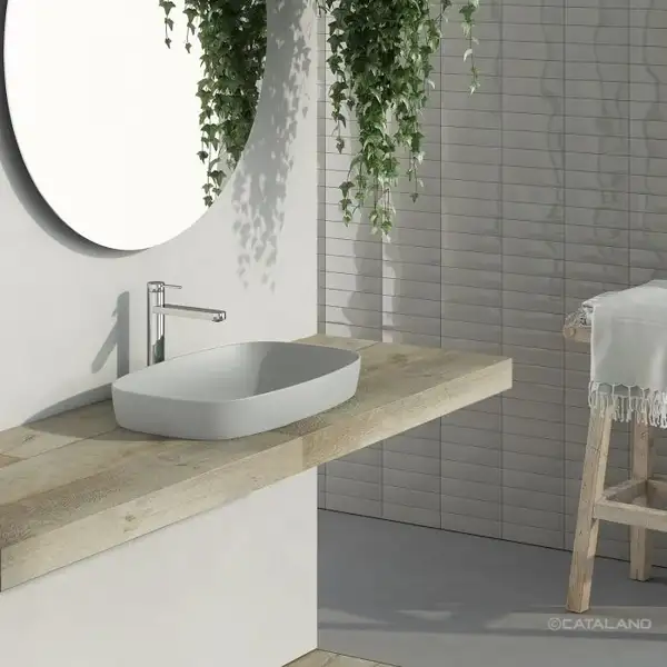 Раковина полувстраиваемая Catalano Green Lux / Colori 50 х 38 см, Satin cement (150AGRLXCS) фото 2 Aquada.com.ua
