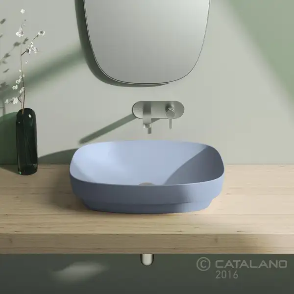 Раковина накладная на столешницу Catalano Green Lux / Colori 60 х 38 см, голубой матовый (160AGRLXAS) фото 2 Aquada.com.ua