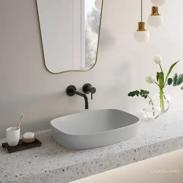 Раковина накладная на столешницу Catalano Green Lux / Colori 60 х 38 см Satin cement (160AGRLXCS) фото 2 Aquada.com.ua