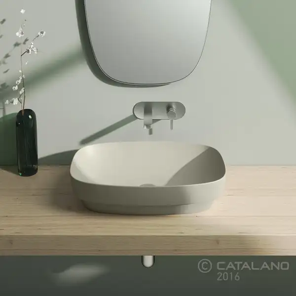 Раковина накладная на столешницу Catalano Green Lux / Colori 60 х 38 см, серый матовый (160AGRLXGS) фото 2 Aquada.com.ua