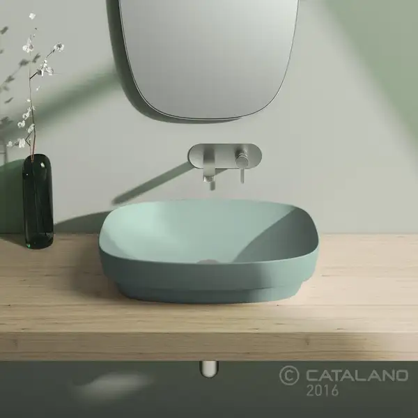 Раковина накладная на столешницу Catalano Green Lux / Colori 60 х 38 см, зелёный матовый (160AGRLXVS) фото 2 Aquada.com.ua