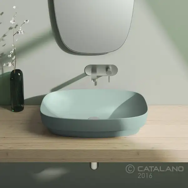 Раковина накладная на столешницу Catalano Green Lux / Colori 65 х 40 см, зелёный матовый (165AGRLXVS) фото 2 Aquada.com.ua