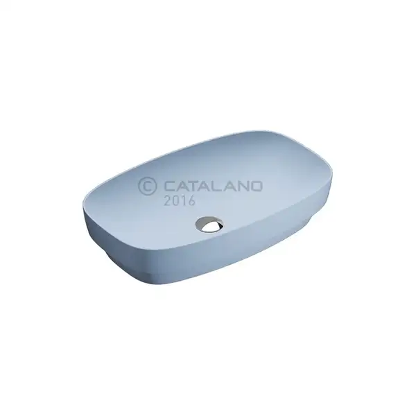 Раковина накладная на столешницу Catalano Green Lux / Colori 75 х 40 см, голубой матовый (175AGRLXAS) фото 1 Aquada.com.ua
