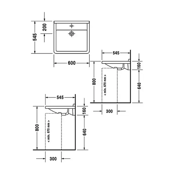 Раковина Duravit Starck 3 60х54,5 см (0312600000) фото 3 Aquada.com.ua