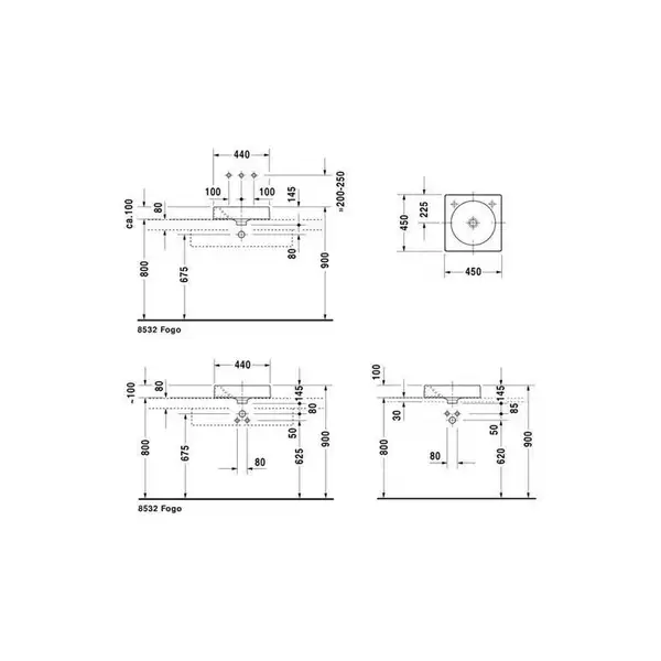 Раковина на столешницу Duravit Architec, с отверстием для смесителя слева (0320450009) фото 2 Aquada.com.ua