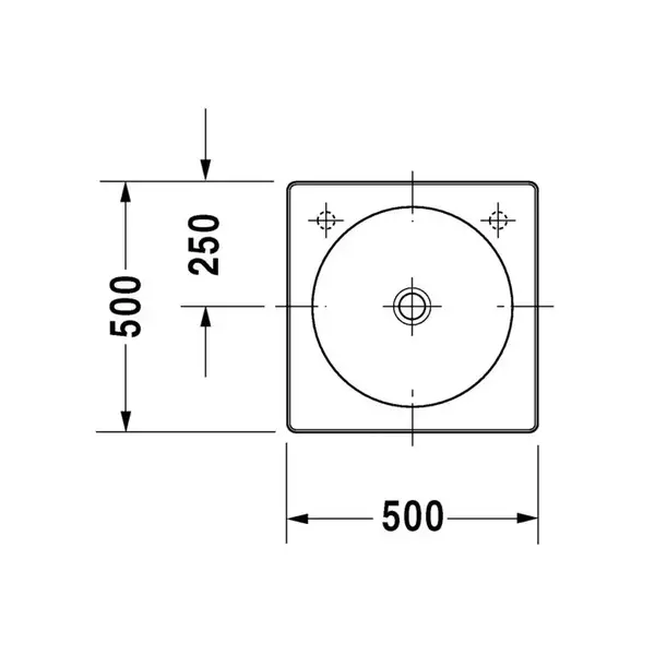 Раковина накладная на столешницу Duravit Architec 50х50 см (0320500000) фото 3 Aquada.com.ua