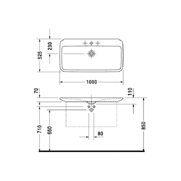 Раковина Duravit Puravida 100х52,5 см (0371100000) фото 3 Aquada.com.ua