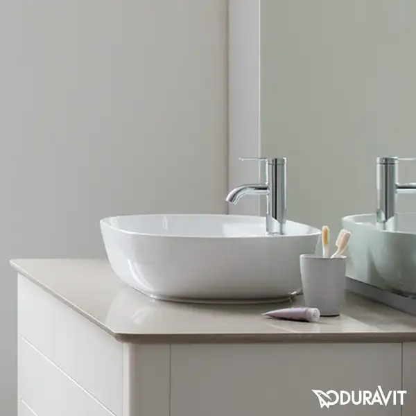 Раковина на столешницу Duravit Luv 400мм, с плоскостью для смесителя (0380600000) фото 3 Aquada.com.ua