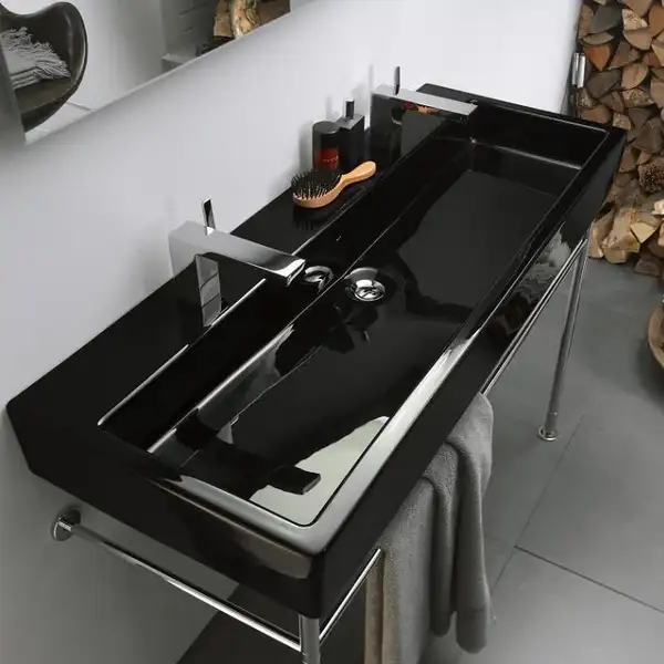 Раковина накладная на столешницу Duravit Vero 100 х 47 см, черный (0454100800) фото 2 Aquada.com.ua