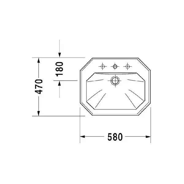 Раковина встраиваемая в столешницу Duravit 1930 580 х 470 мм (0476580000) фото 2 Aquada.com.ua