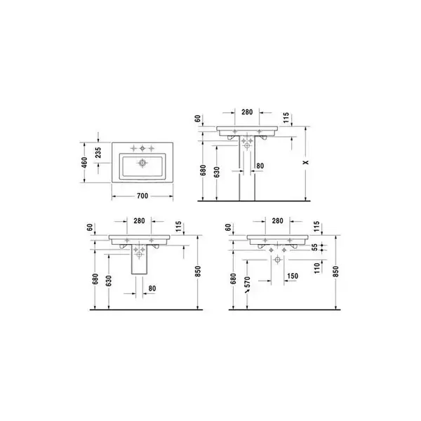 Раковина для мебели Duravit 2nd floor 70х46 см (0491700030) фото 2 Aquada.com.ua