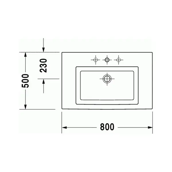 Раковина накладная на столешницу Duravit 2nd floor 80х50 см (0491800000) фото 3 Aquada.com.ua