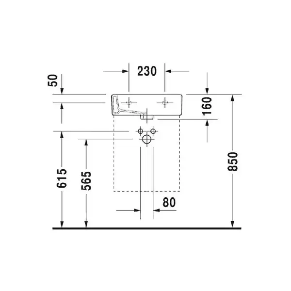 Раковина Duravit Vero 45х35 см (0704450060) фото 2 Aquada.com.ua