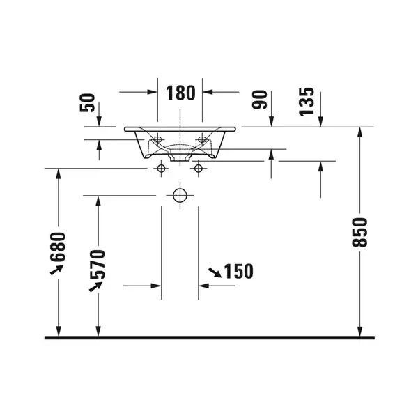 Раковина мебельная Duravit Viu 45 х 32 см (0733450041) фото 4 Aquada.com.ua