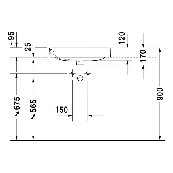 Раковина Duravit Happy D.2 60х46 см (шлифованная) (2315600000) фото 2 Aquada.com.ua