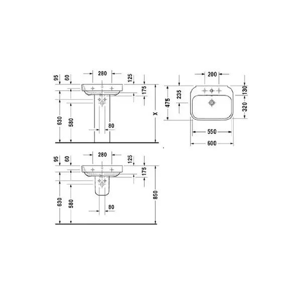 Раковина Duravit Happy D.2 60х47,5 см (2316600000) фото 2 Aquada.com.ua