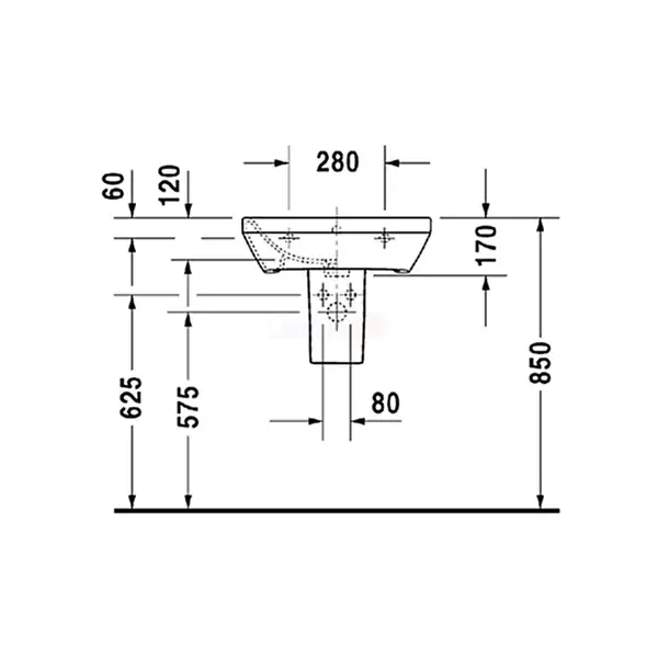Раковина Duravit DuraStyle 55х44 см (2319550030) фото 3 Aquada.com.ua