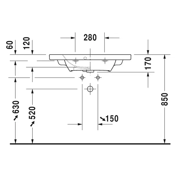 Раковина для мебели Duravit DuraStyle 78,5 х 40 см (2337780000) фото 3 Aquada.com.ua