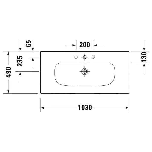 Раковина мебельная Duravit Viu 103 х 49 см (2344100000) фото 3 Aquada.com.ua