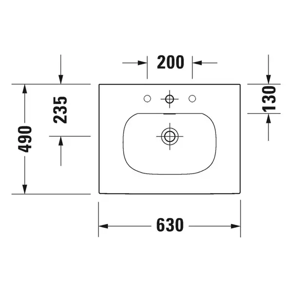 Раковина мебельная Duravit Viu 63 х 49 см (2344630000) фото 2 Aquada.com.ua
