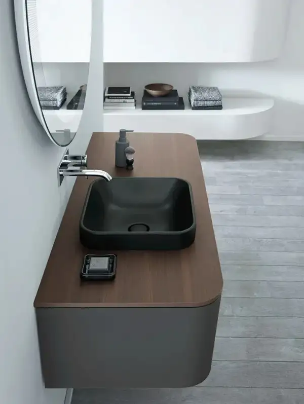 Раковина накладная на столешницу Duravit Happy D.2 Plus 40 х 40 см, антрацит (2359401300) фото 2 Aquada.com.ua