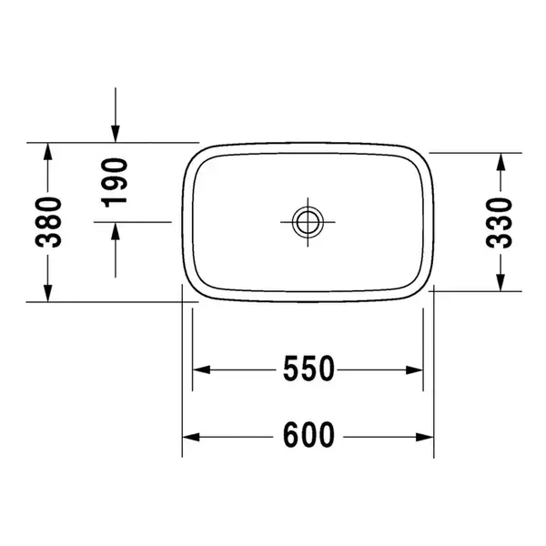 Раковина накладная на столешницу Duravit DuraStyle 60 х 38 см (349600000) фото 2 Aquada.com.ua