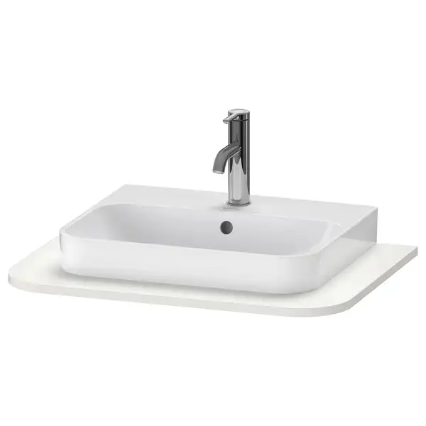 Консоль с 1 одним вырезом Duravit Happy D.2 Plus 65 х 48 см, скавдинавский белый шелковисто-матовый лак (HP031B03939) фото 1 Aquada.com.ua