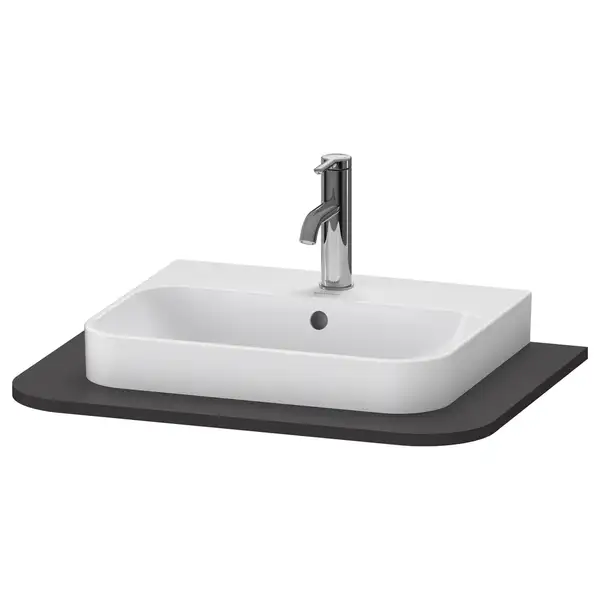 Консоль с 1 одним вырезом Duravit Happy D.2 Plus 65 х 48 см, графит суперматовый (HP031B08080) фото 1 Aquada.com.ua