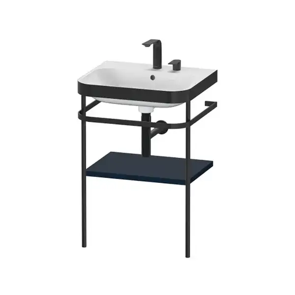 Раковина c-bonded с напольной металлической консолью Duravit Happy D.2 Plus 57,5 х 49 см (HP4735E9898) фото 1 Aquada.com.ua
