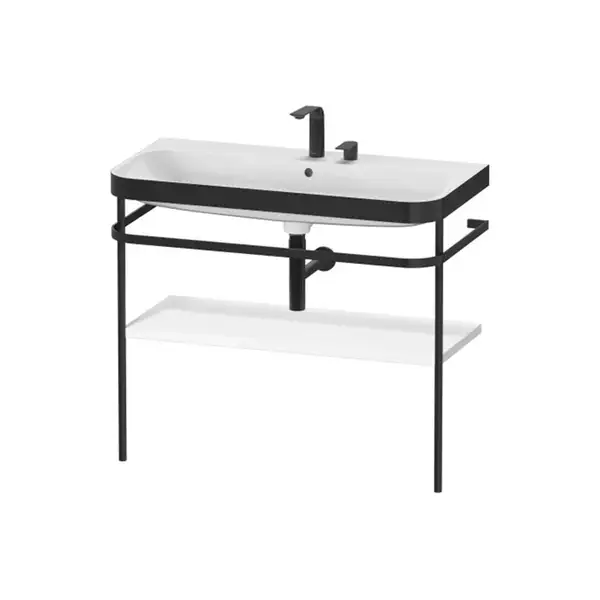 Раковина c-bonded с напольной металлической консолью Duravit Happy D.2 Plus 97,5 х 49 см (HP4738E2222) фото 1 Aquada.com.ua