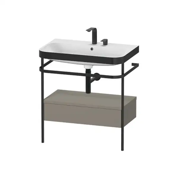 Раковина c-bonded с напольной металлической консолью Duravit Happy D.2 Plus 77,5 х 49 см (HP4742E9292) фото 1 Aquada.com.ua