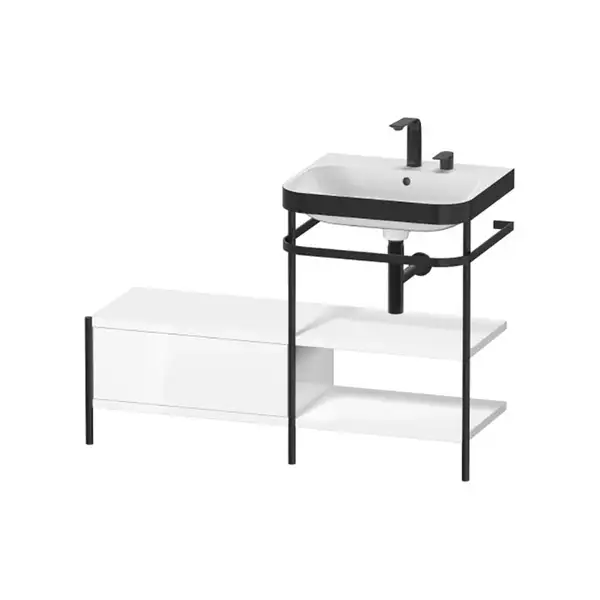 Раковина c-bonded с напольной металлической консолью Duravit Happy D.2 Plus 120 х 49 см (HP4745E2222) фото 1 Aquada.com.ua