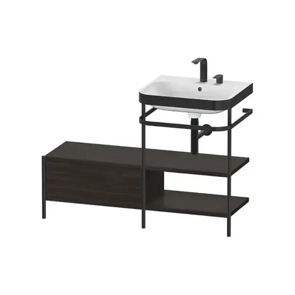 Раковина c-bonded с напольной металлической консолью Duravit Happy D.2 Plus 120 х 49 см (HP4745E6969) фото 1 Aquada.com.ua