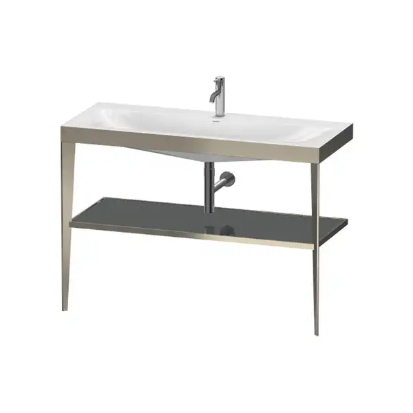 Металлическая консоль с раковиной c-bonded Duravit XViu 120 х 48 х h85 см, матовое шампанское/серый (XV4717OB189) фото 1 Aquada.com.ua