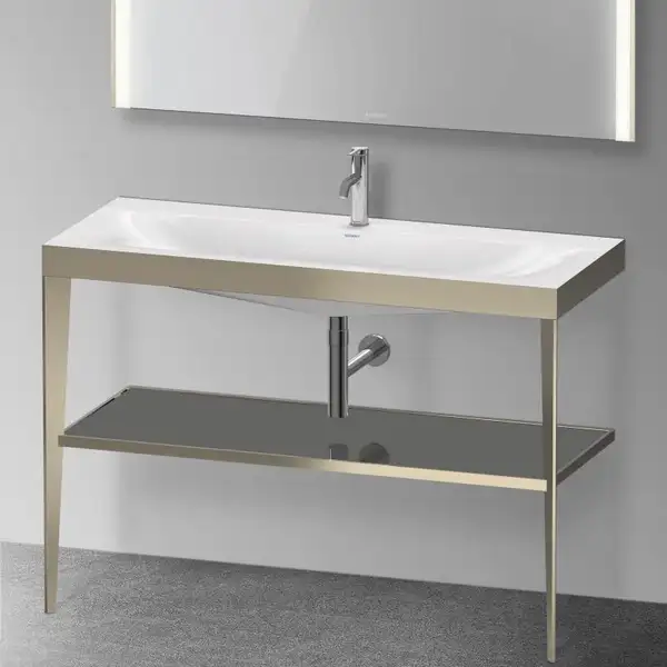 Металлическая консоль с раковиной c-bonded Duravit XViu 120 х 48 х h85 см, матовое шампанское/серый (XV4717OB189) фото 2 Aquada.com.ua