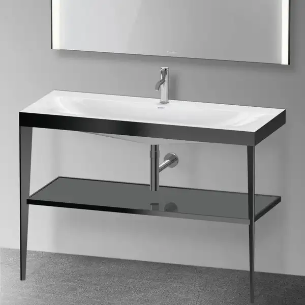 Металлическая консоль с раковиной c-bonded Duravit XViu 120 х 48 х h85 см, чёрный матовый/серый (XV4717OB289) фото 2 Aquada.com.ua